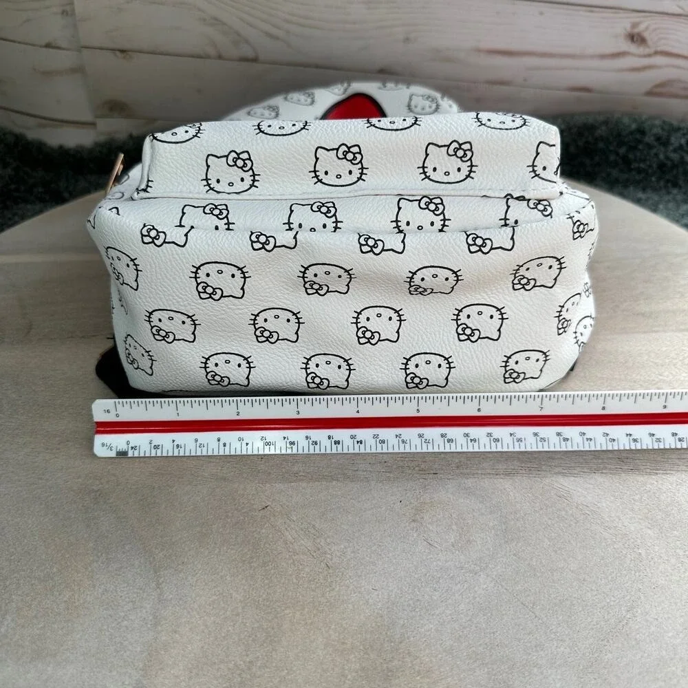 Hello Kitty Mini Backpack White Red Bow Faux Leather Sanrio 10" - Picture 15 of 16